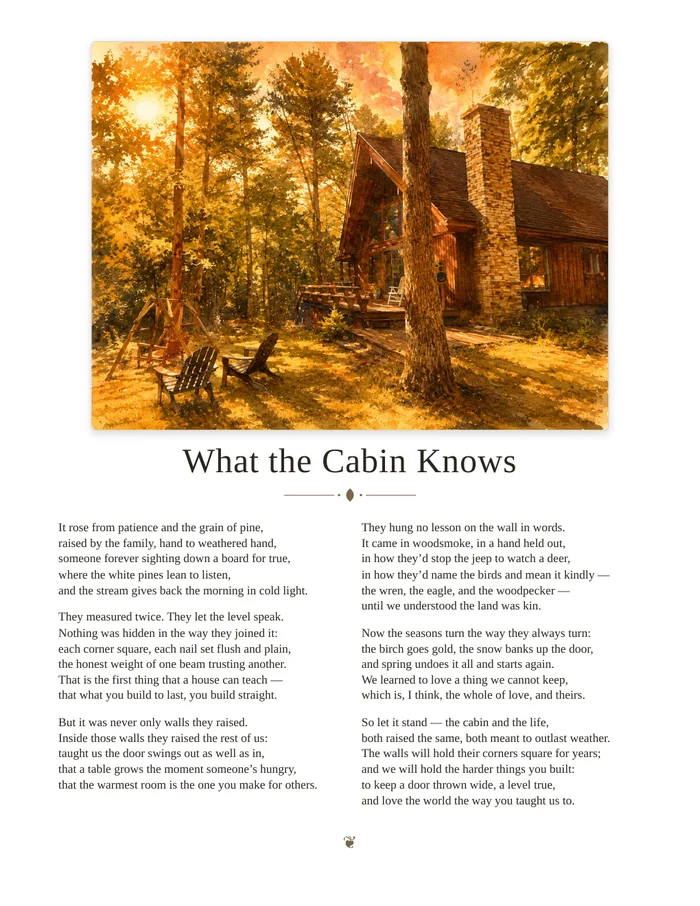 Interior page preview for What the Cabin Knows